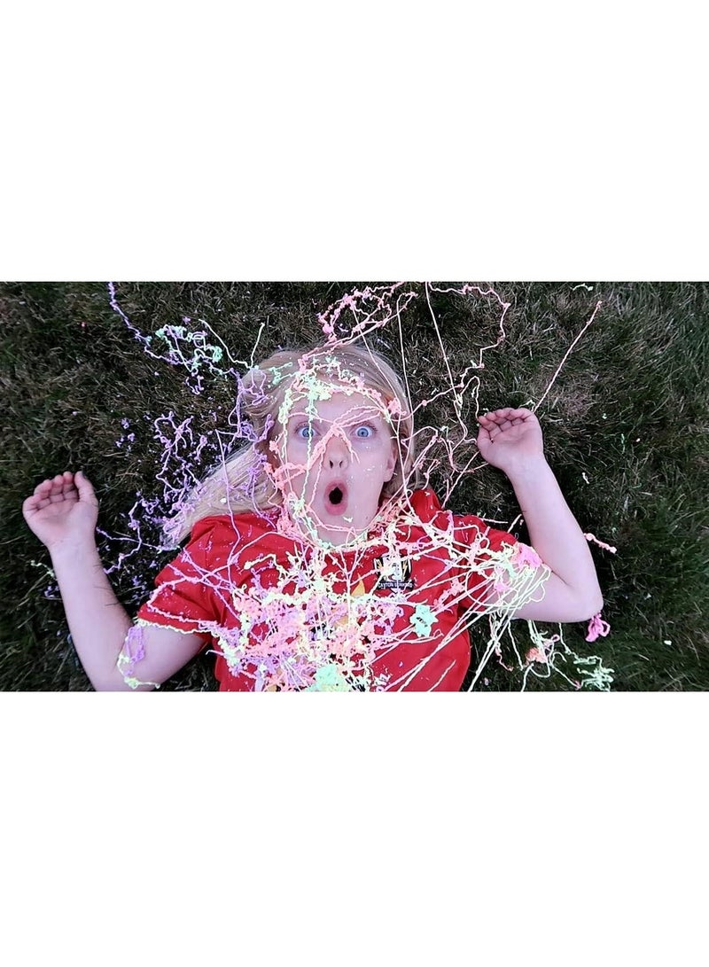 CRAZY RIBBON بخاخ خيوط ملونة للاحتفالات والتزيين، عبوة بخاخ شريطة مجنونة مكونة من 18 قطعة - Image 4