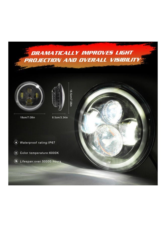 إسكدنيا Round Shaped LED Front Headlight Replacement - Image 2