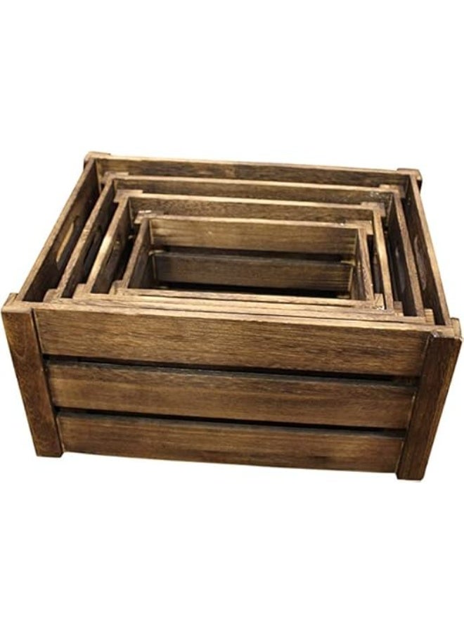 Premium Wooden Storage Boxes – 41L x 29W x 20H, Brown, Ideal for Home Organization, Closet, and Office Storage - Image 1