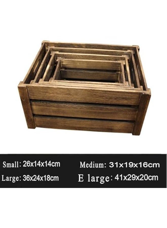 Premium Wooden Storage Boxes – 41L x 29W x 20H, Brown, Ideal for Home Organization, Closet, and Office Storage - Image 2