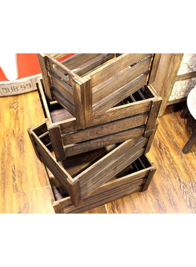 Premium Wooden Storage Boxes – 41L x 29W x 20H, Brown, Ideal for Home Organization, Closet, and Office Storage - Image 3