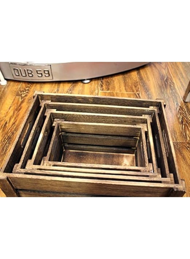 Premium Wooden Storage Boxes – 41L x 29W x 20H, Brown, Ideal for Home Organization, Closet, and Office Storage - Image 4