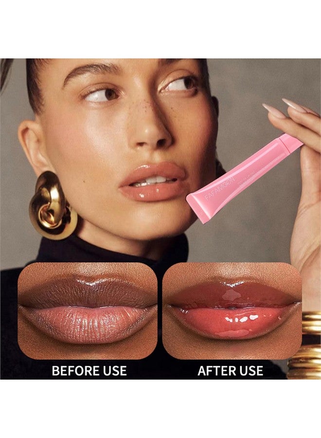 Mrettick 5 Colors Hydrating Lip Gloss, Shiny Jelly Lip Plumping Lip Balms, Long Lasting Nourishing Non-Sticky Fresh Clear Smooth Lip Care - Image 4