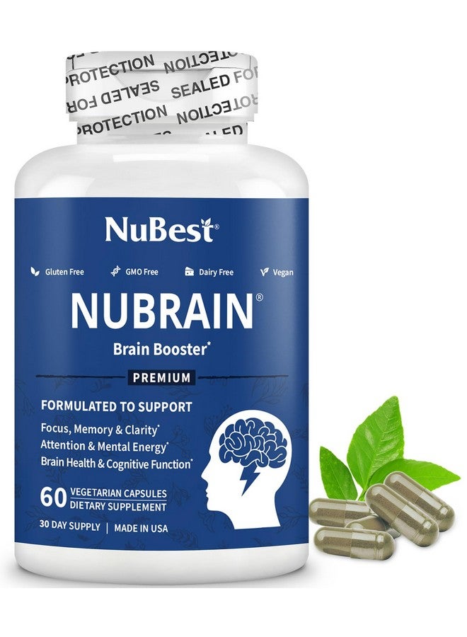 NuBest نيوبرين معزز - مكمل للدماغ لتعزيز الدماغ، الذاكرة، التركيز ودعم الوضوح مع نبتة سانت جون، الجنكة بيلوبا، باكوبا والمزيد - مكمل نوتروبيك متميز للدماغ - 60 كبسولة نباتية - Image 1