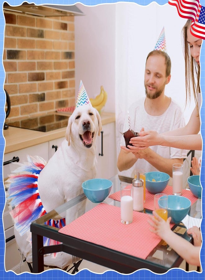 Locmeo Dog Tutu Tulle Tutu for Dogs Small Large Medium Puppy Dress Ballerina Costume Skirt for Holiday Puppy Cats Bunny Pet Outfit Birthday Wedding Party Photo Prop Supplies(Red White and Blue) - Image 5