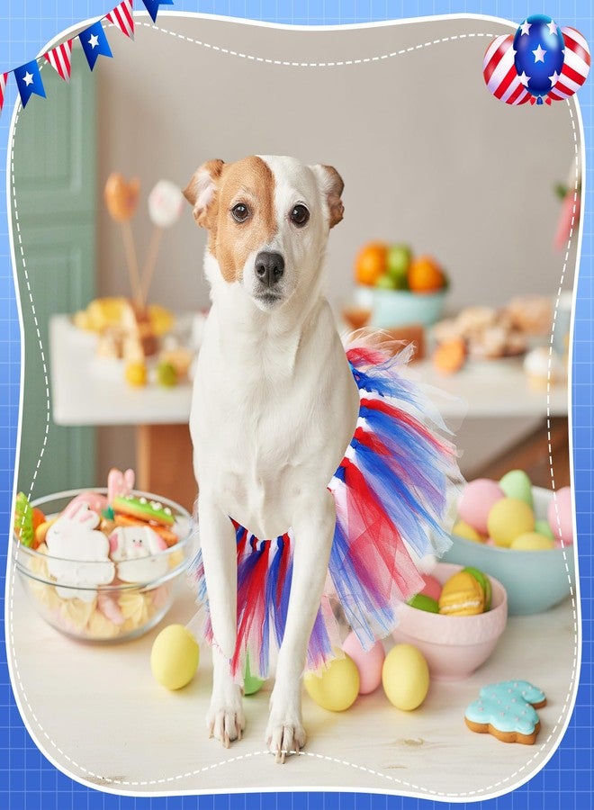 Locmeo Dog Tutu Tulle Tutu for Dogs Small Large Medium Puppy Dress Ballerina Costume Skirt for Holiday Puppy Cats Bunny Pet Outfit Birthday Wedding Party Photo Prop Supplies(Red White and Blue) - Image 4