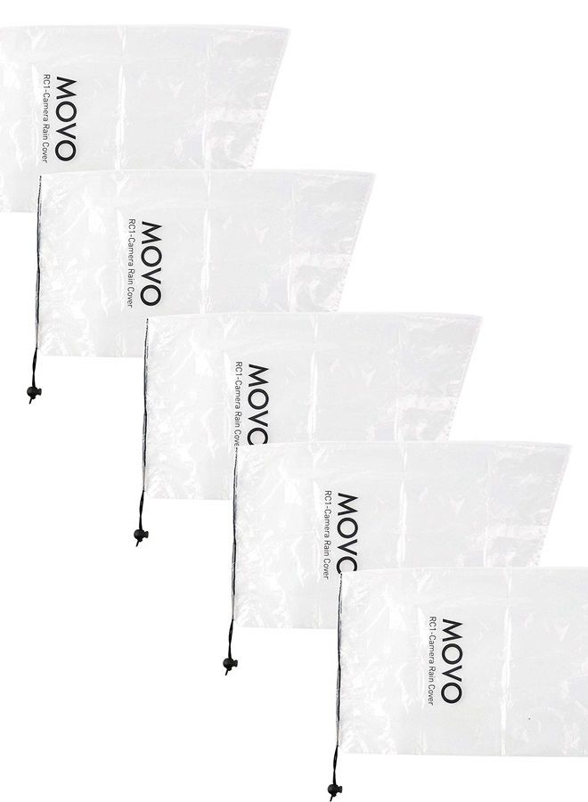 Movo (5 Pack) RC1 Clear Rain Cover for DSLR Camera and Lens up to 18" Long - Image 1
