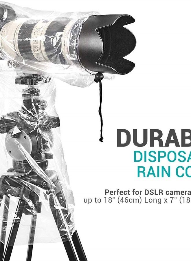 Movo (5 Pack) RC1 Clear Rain Cover for DSLR Camera and Lens up to 18" Long - Image 3