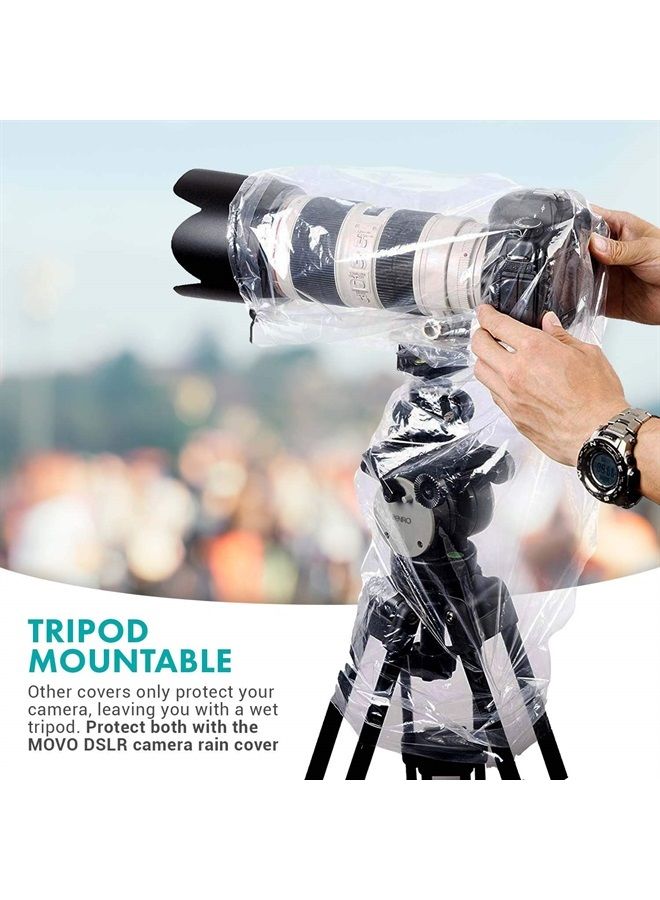 Movo (5 Pack) RC1 Clear Rain Cover for DSLR Camera and Lens up to 18" Long - Image 2