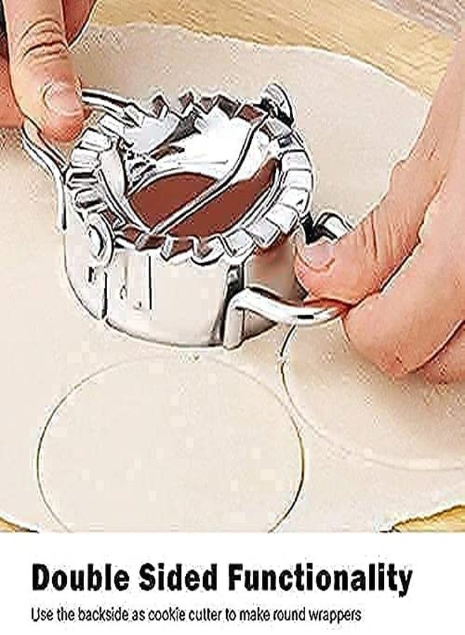 VIPREKHO Stainless Steel Dumpling Maker (Momos Maker) Dough Press Mould Wrapper Dough Cutter for Kitchen Making Tools (Silver)(1 pcs - Image 4
