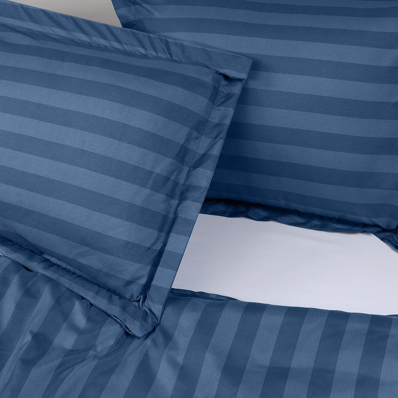 Utopia Bedding Duvet Cover Queen Size Set - 1 Duvet Cover with 2 Pillow Shams - 3 Pieces Comforter Cover with Zipper Closure - Ultra Soft Brushed Microfiber, 90 X 90 Inches (Queen, Stripe Navy) - Image 4