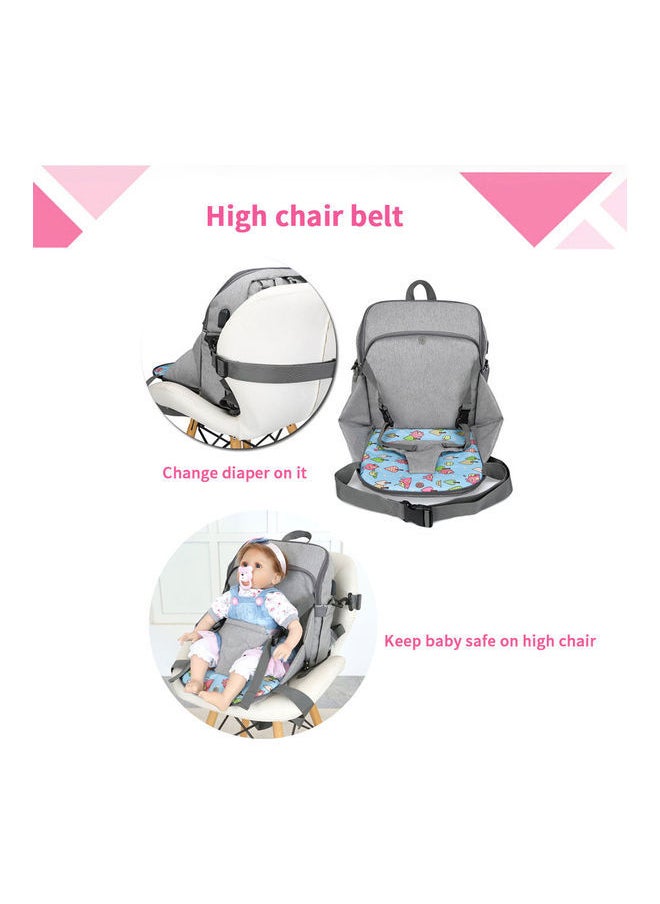 Multi-Functional Diaper Bag & High Chair Strap Travel Backpack With Stroller and USB Charging Port