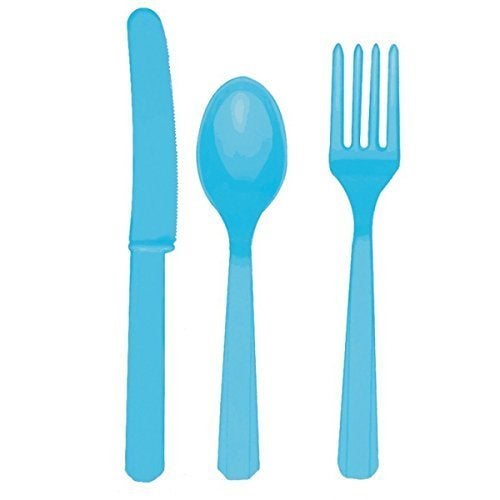 Amscan Caribbean Colored Assorted Plastic Cutlery Set - 24ct - Perfect for Parties and Events - Image 4