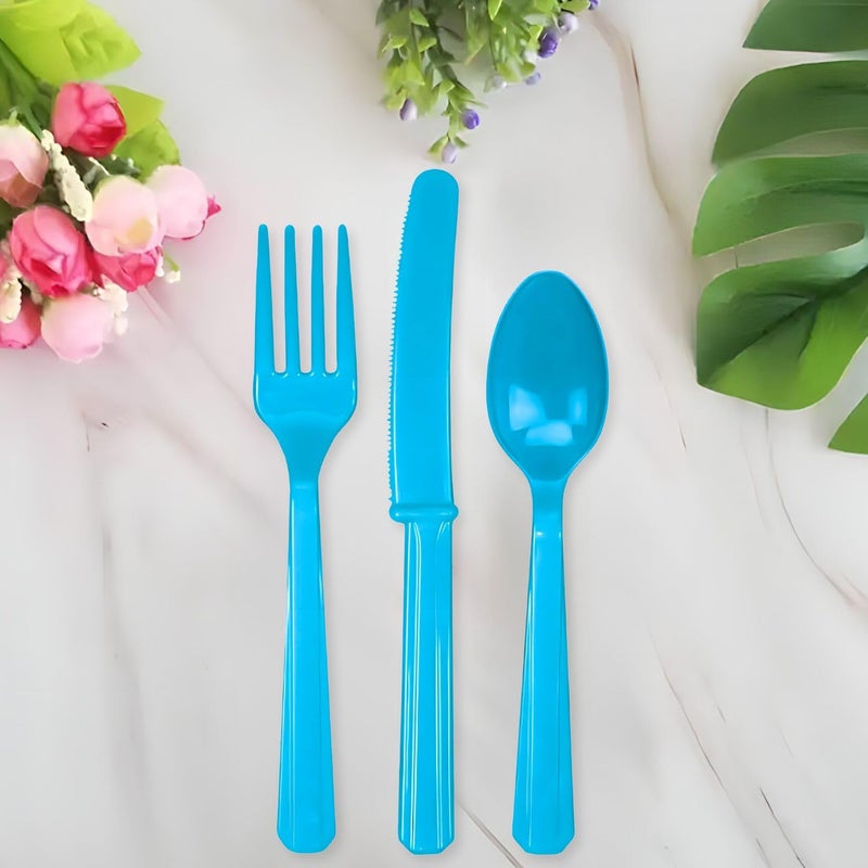 Amscan Caribbean Colored Assorted Plastic Cutlery Set - 24ct - Perfect for Parties and Events - Image 3