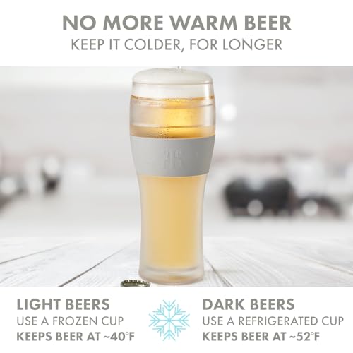 Khen Frozen Pint Beer Glasses - Freezable Mugs Freeze Chiller, Birthday Gifts Him, Men, Dad, Guys, Cooling Cups 12oz Unbreakable Acrylic, Double Walled Insulated Glass Gift, Iced Coffee Tumbler, 2 Set - Image 5