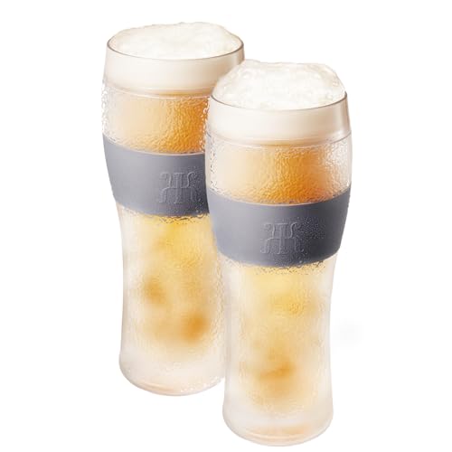 Khen Frozen Pint Beer Glasses - Freezable Mugs Freeze Chiller, Birthday Gifts Him, Men, Dad, Guys, Cooling Cups 12oz Unbreakable Acrylic, Double Walled Insulated Glass Gift, Iced Coffee Tumbler, 2 Set - Image 3