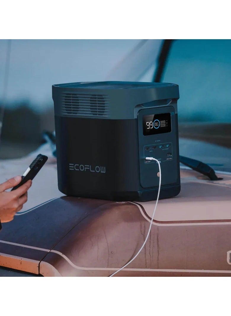 إيكو فلو محطة الطاقة المحمولة EF ECOFLOW DELTA 2 ، بطارية LiFePO4 (LFP) 1024Wh ، شحن سريع ، مولد للطاقة الشمسية (لوحة شمسية اختيارية) للطاقة الاحتياطية المنزلية - Image 3