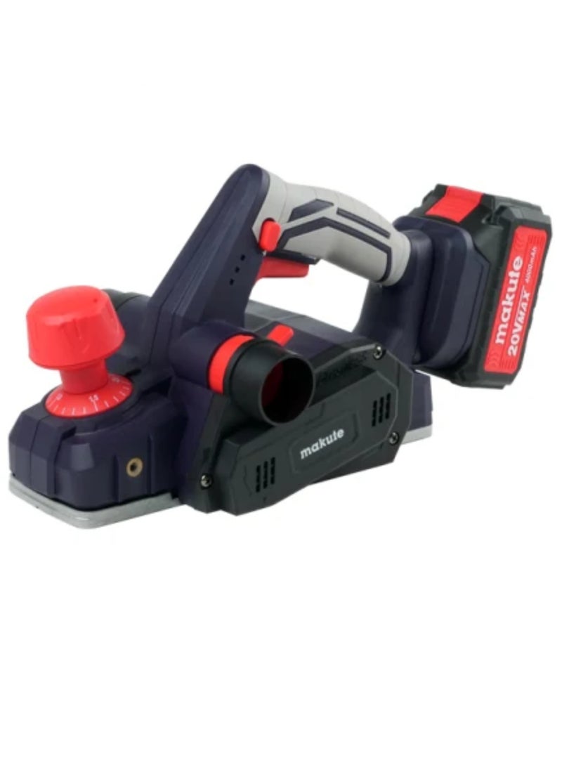 makute Cordless Planer, 20V Handheld Wood Electric Planer with 2 batteries for Smoothing Wood Surfaces, Leveling Joins, Sculpting and Shaping, Shaving Wood Layers, 16000 RPM- CEP121-2BL  - Image 1