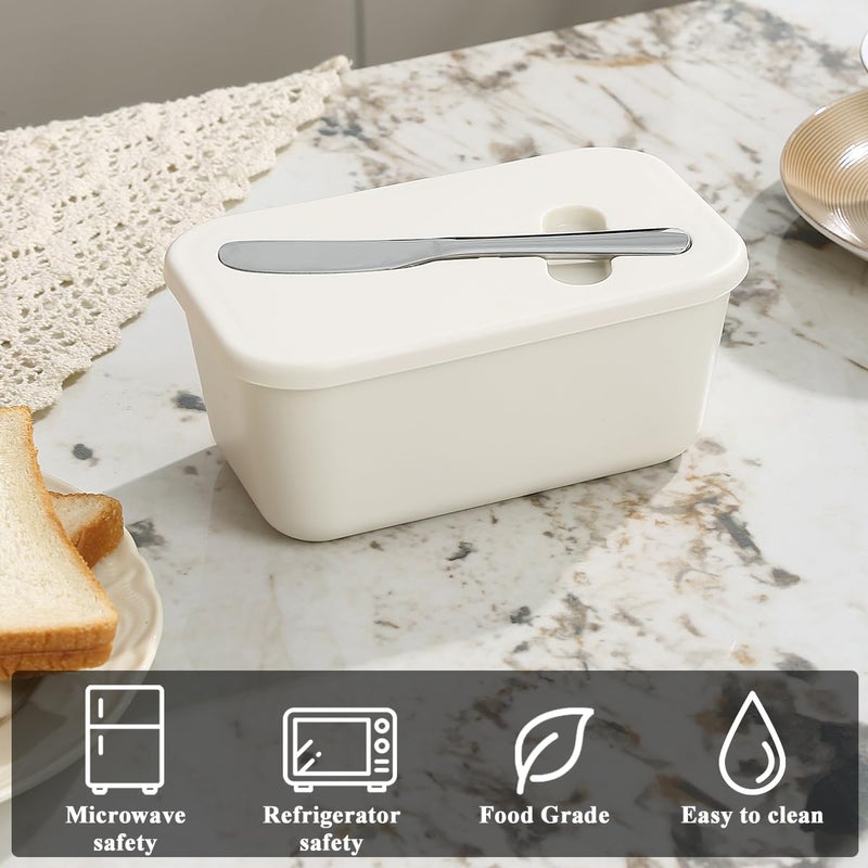 ReaNea Butter Dish With Lid For Countertop And Refrigerator Door Shelf, ReaNea Plastic Butter Holder Tray Container With Butter Knife, Easy Scoop Dishwasher Safe - Image 5