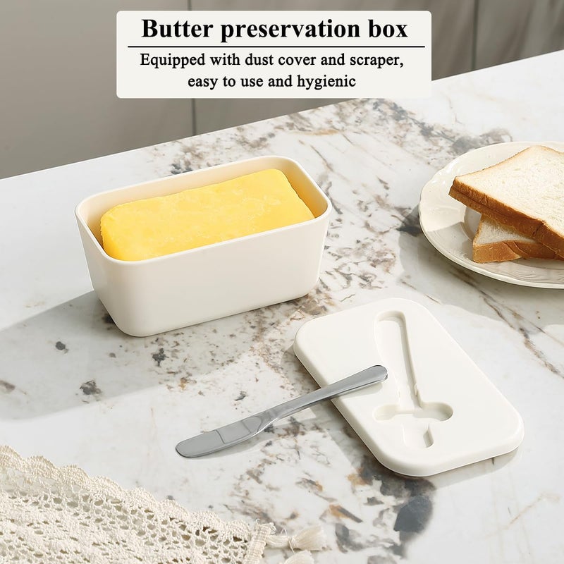 ReaNea Butter Dish With Lid For Countertop And Refrigerator Door Shelf, ReaNea Plastic Butter Holder Tray Container With Butter Knife, Easy Scoop Dishwasher Safe - Image 3