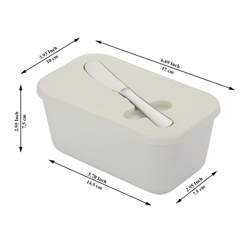 ReaNea Butter Dish With Lid For Countertop And Refrigerator Door Shelf, ReaNea Plastic Butter Holder Tray Container With Butter Knife, Easy Scoop Dishwasher Safe - Image 2