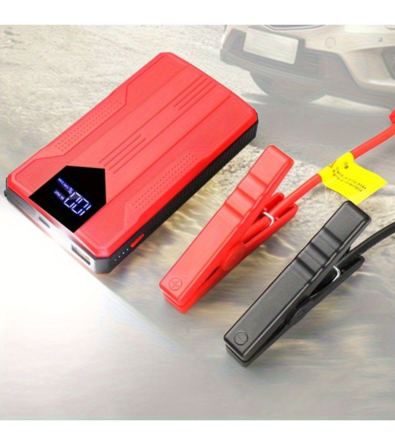 Red Car Jump Starter Power Bank 1000A Peak Portable Emergency Power Supply for Journey - Image 4