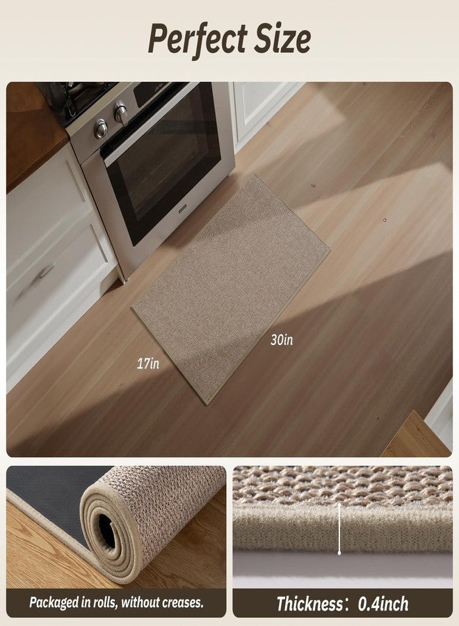 RESARE Kitchen Mats, Non Slip Kitchen Mats for Floor, Absorbent Quick Dry Washable Kitchen Rugs in Front of Sink, Hallway, Laundry, Kitchen Floor Mat(Beige, 17"x 30") - Image 4