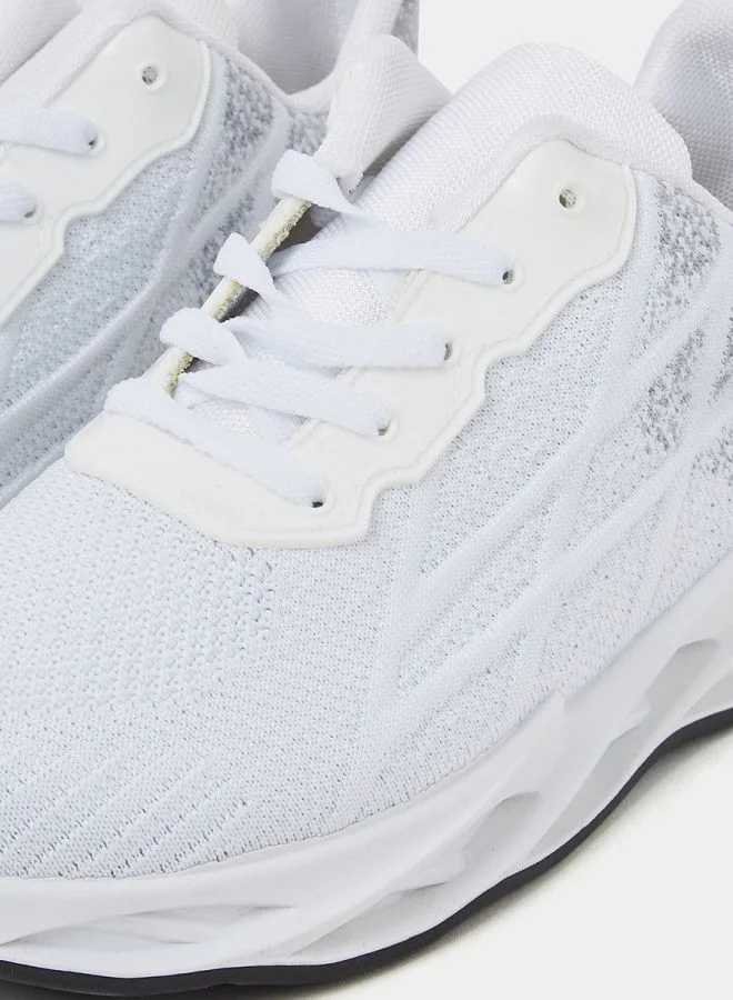 Styli Hollow Outsole Mesh Patterned Upper Sneakers