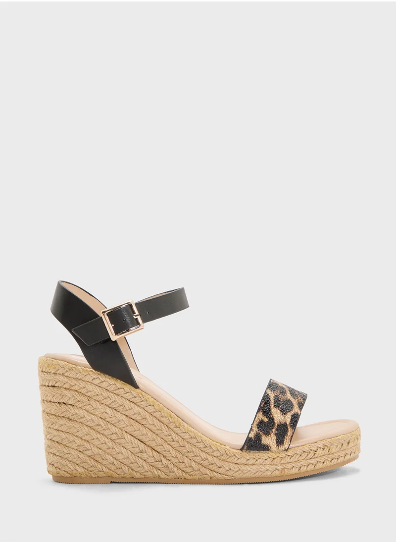 ELLA Summer Wedge Sandal With Ankle Strap