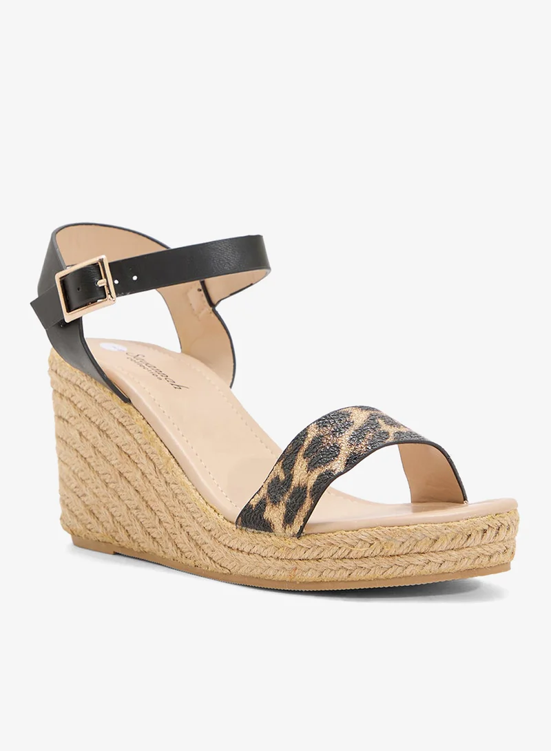 سافانا كولكشن صندل إسفين صيفي بحزام للكاحل