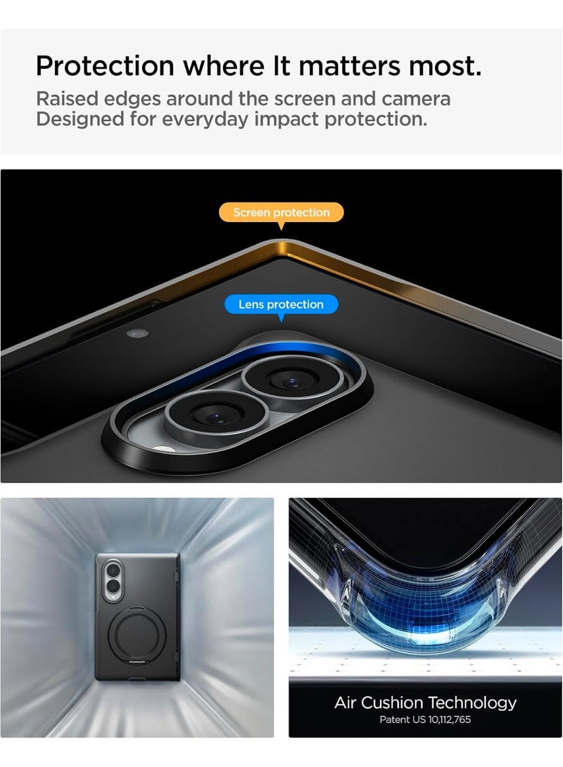 Spigen Slim Armor Pro S MagFit Samsung Galaxy Z Fold 8 (2026) 360 Ring Stand [MagSafe Compatible] Cover Mil Grade Drop & Hinge Protection - Black - Image 4