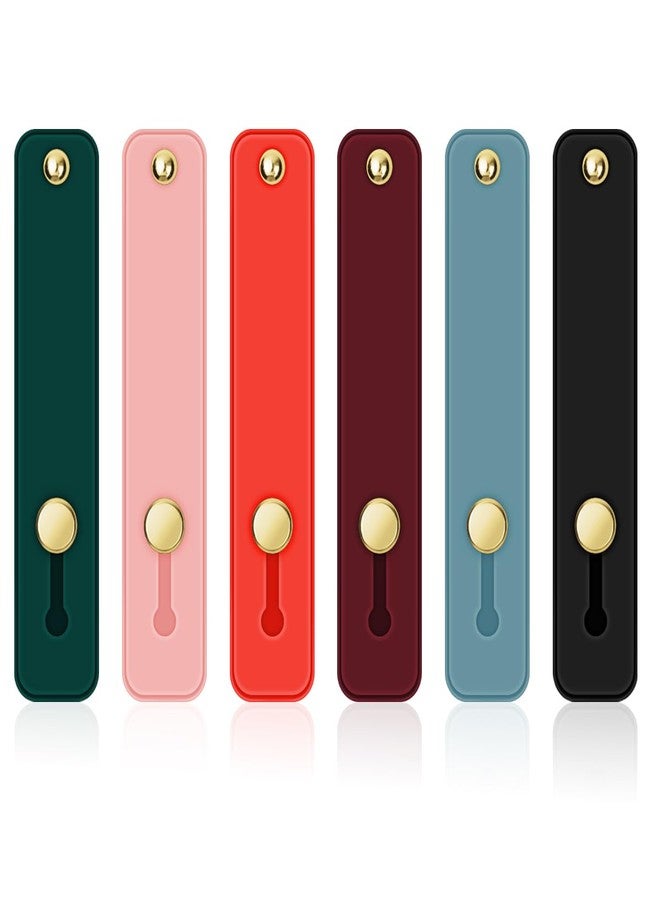 yuntop 6 Pieces Phone Strap Grip, Telescopic Phone Finger Strap Stand, Assorted Colors Silicone Universal Finger Loop for Most Mobile Phones and Cell Phone Case (Vintage Colors) - Image 1