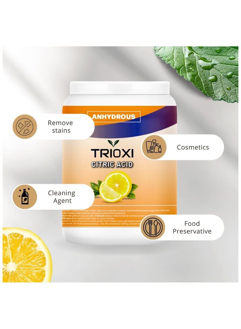 TRIOXI Citric Acid Anhydrous for Cleaning Bath Bomb and Soap Making 1KG - Image 2