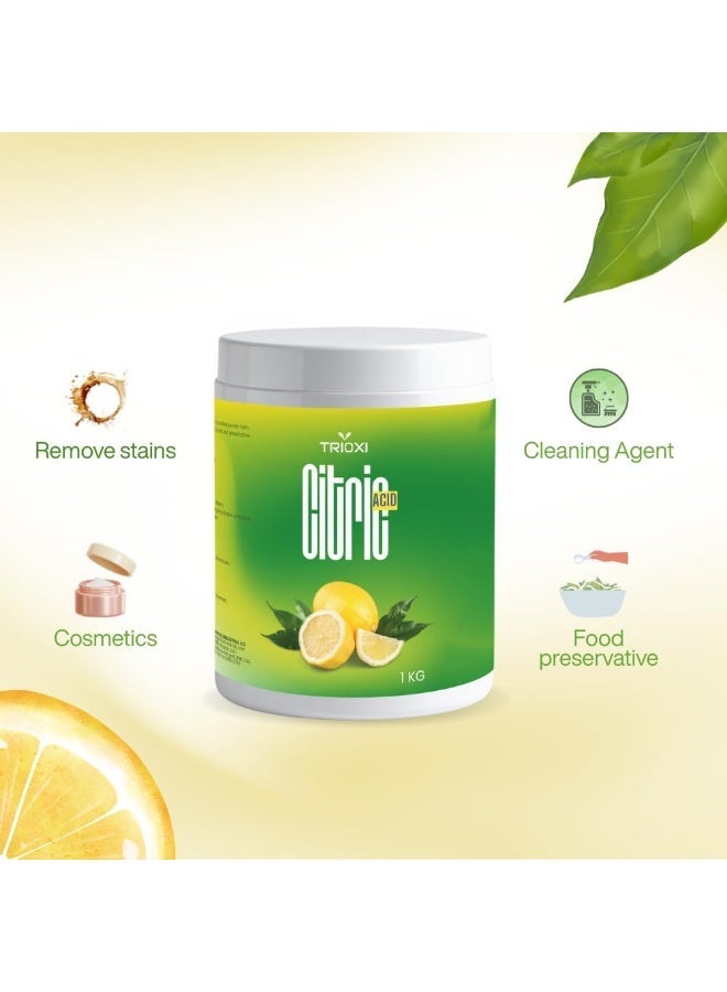 TRIOXI Citric Acid Anhydrous for Cleaning Bath Bomb and Soap Making 1KG - Image 3