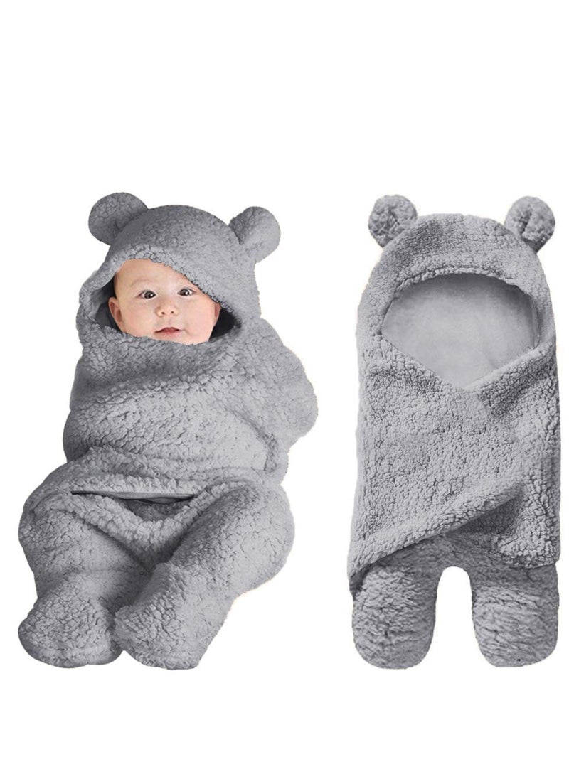 MIXDE Baby Swaddle Blanket  Ultra-Soft Plush Essential for Infants 0-6 Months Receiving Swaddling Wrap Brown Ideal Newborn Registry and Toddler Boy Accessories Perfect Baby Girl Shower Gift  - Image 1