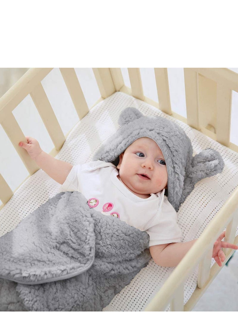 MIXDE Baby Swaddle Blanket  Ultra-Soft Plush Essential for Infants 0-6 Months Receiving Swaddling Wrap Brown Ideal Newborn Registry and Toddler Boy Accessories Perfect Baby Girl Shower Gift  - Image 3