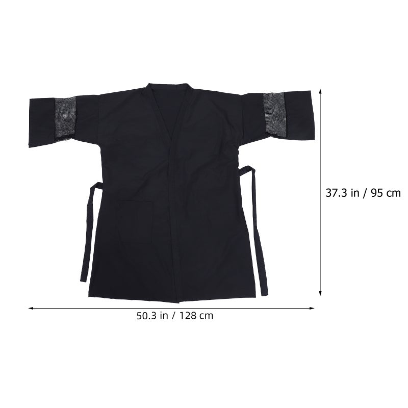 Hair Salon Smocks for Clients, Protective Long Sleeve Robe with Adjustable Tie Waist - Image 2