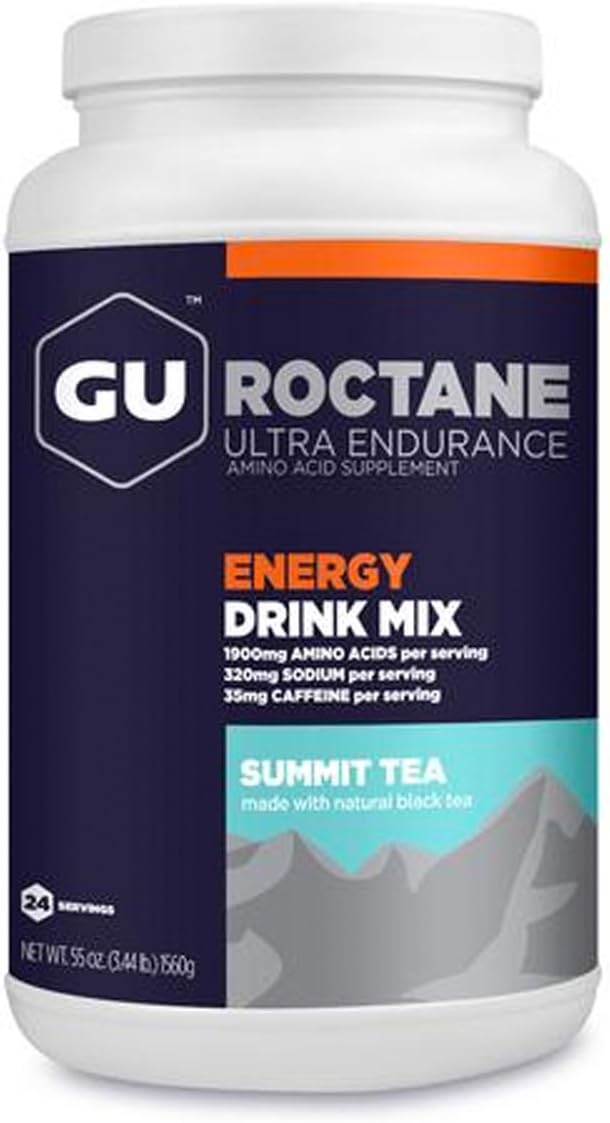 GU Energy Roctane Ultra Endurance Energy Drink Mix Vegan GlutenFree Kosher 35mg of Caffeine and DairyFree ntheGo Energy for Any Workout 344Pound Jar Summit Tea