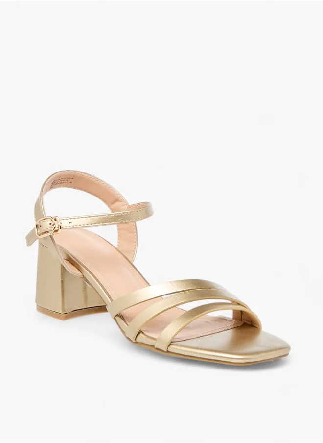 سيليست Womens Block Heel Sandals With Buckle Closure