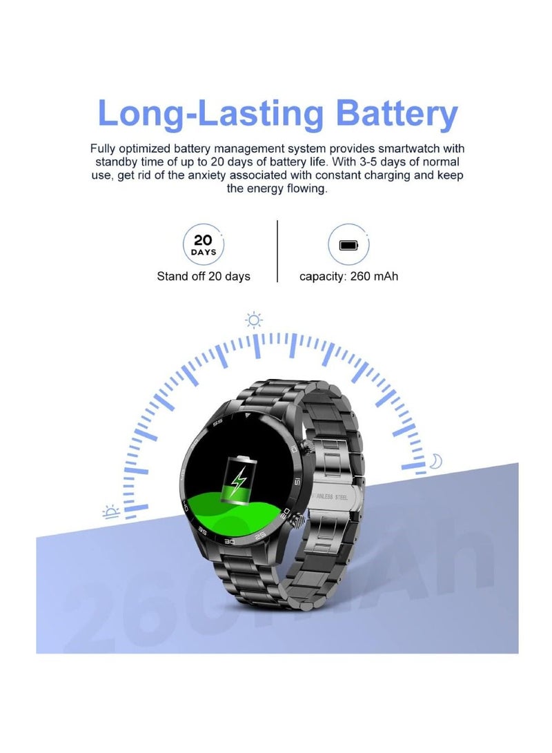 Zoom Plus Germany Bluetooth Calling Full Touch Screen IP67 Waterproof Multi-Function Heart Rate Monitor Smart Watch Black - Image 3