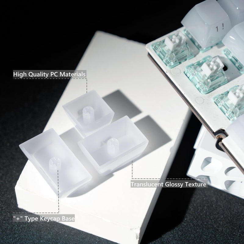Womier Keyboard Keycaps Jelly - Ceramic Keycaps Style, Clear White Key Cap, Transparent Side Printed Custom 60 65 75 100 Percent for Cherry MX, Outemu, Gateron Mechanical Keyboards(MDA Profile) - Image 4