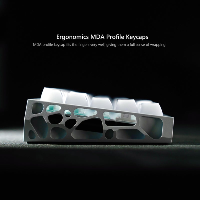 Womier Keyboard Keycaps Jelly - Ceramic Keycaps Style, Clear White Key Cap, Transparent Side Printed Custom 60 65 75 100 Percent for Cherry MX, Outemu, Gateron Mechanical Keyboards(MDA Profile) - Image 5