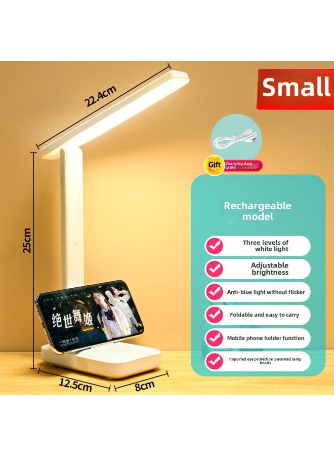 Usb Rechargeable Touch Control Led Desk Lamp Eye Protection For Reading Studying In Bedroom Specialized Reading Lamp-Color:Small Charging Model [three Levels Of White Light] + Data Cable - Image 1