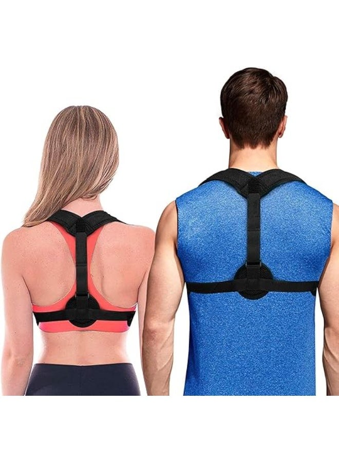 مصحح وضعية الجسم للرجال والسيدات – مشد طبي لدعم الجزء العلوي من الظهر والأكتاف – دعامة قابلة للتعديل لعظمة الترقوة وتخفيف آلام الرقبة – احترافية لمحاذاة العمود الفقري - Image 2