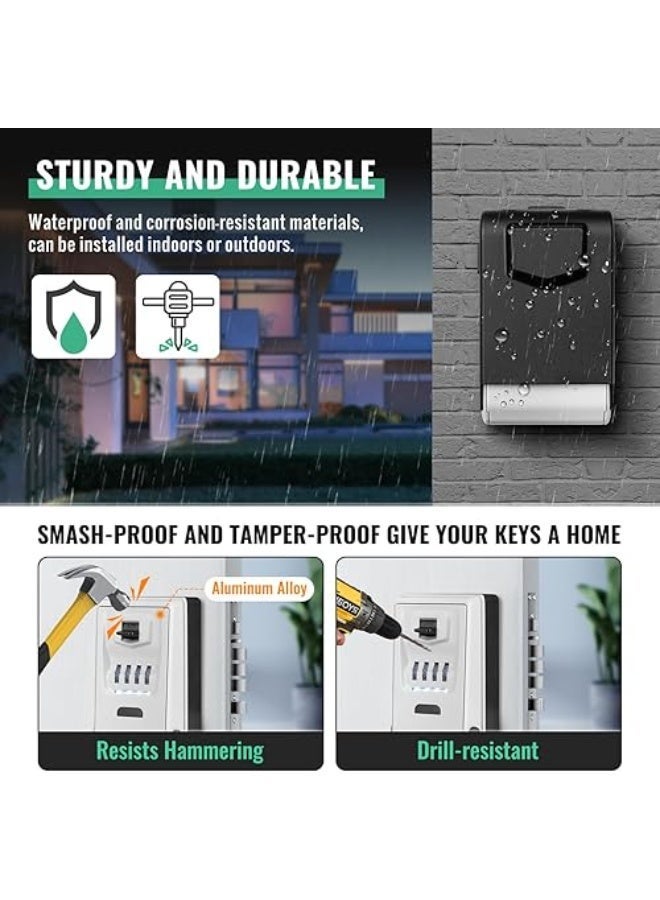 ماستر لوك صندوق مفاتيح جداري Master Lock برمز مكون من 4 أرقام – خزنة مفاتيح آمنة للاستخدام الخارجي للمنازل والمكاتب وAirbnb - Image 3