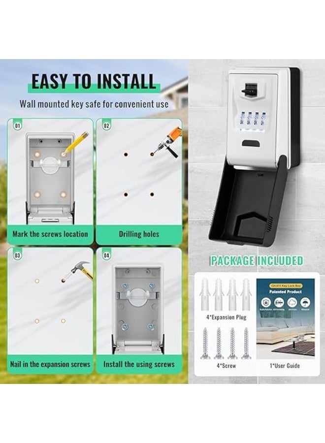 ماستر لوك صندوق مفاتيح جداري Master Lock برمز مكون من 4 أرقام – خزنة مفاتيح آمنة للاستخدام الخارجي للمنازل والمكاتب وAirbnb - Image 5