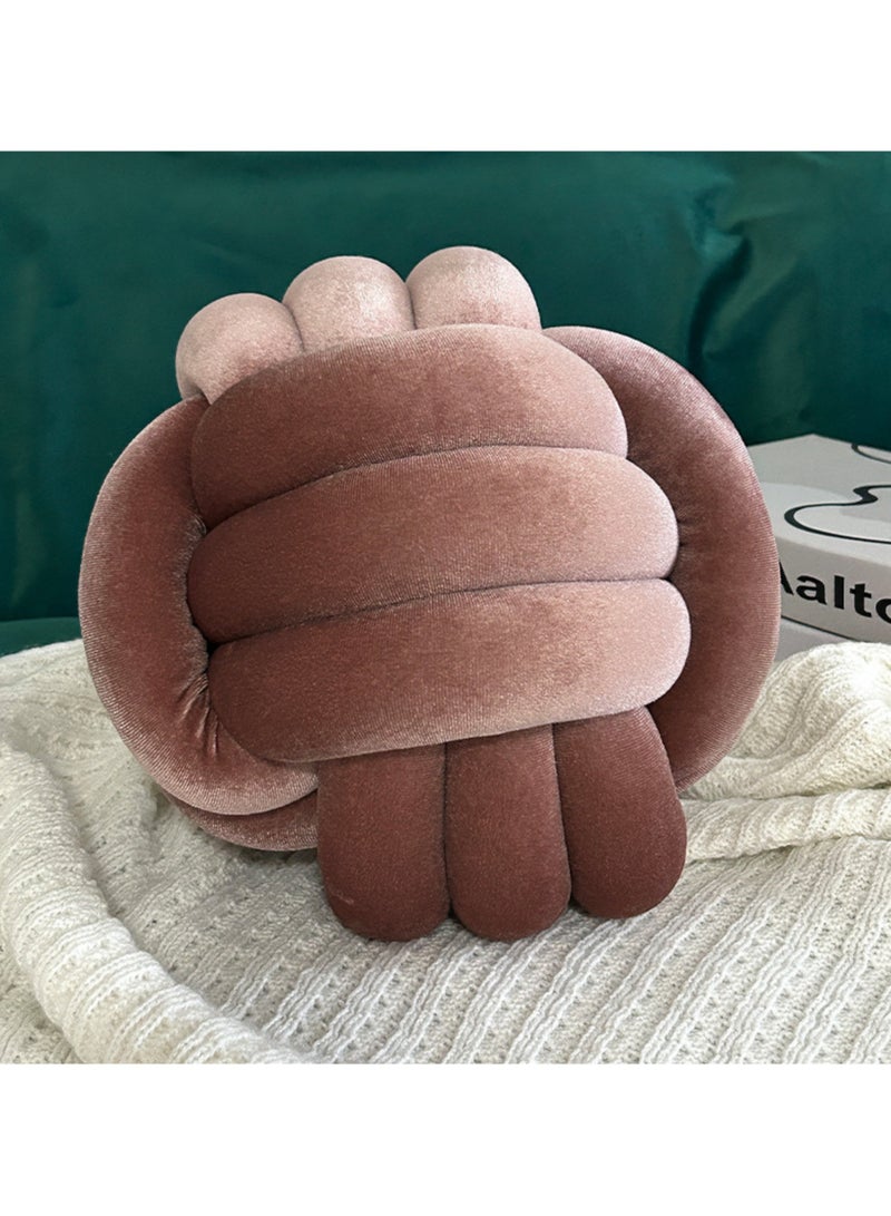 PixelsBeanBag Soft Knotted Ball Pillow by PixelsBeanBag  A handmade round velvet decorative cushion, perfect for home decor. - Image 1