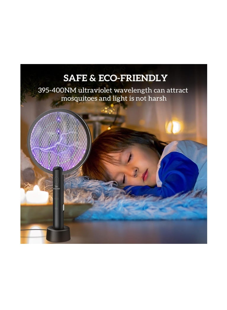 PALONE Electric Fly Swatter, Mosquito Swatter USB Bug Zapper Rechargeable Fly Zapper Racket, Handy Fly Killer Racket, Mosquito And Wasp Killer, Insect Killer for Indoor and Outdoor - Image 5