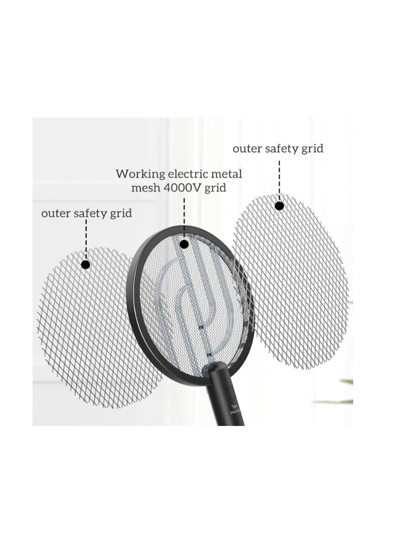 PALONE Electric Fly Swatter, Mosquito Swatter USB Bug Zapper Rechargeable Fly Zapper Racket, Handy Fly Killer Racket, Mosquito And Wasp Killer, Insect Killer for Indoor and Outdoor - Image 4