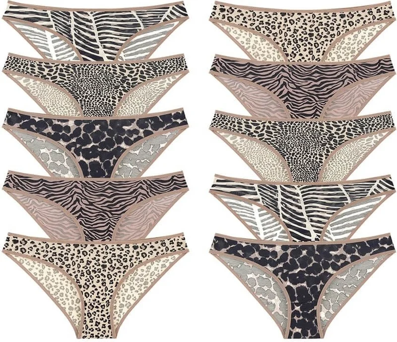 دونيلا 10 Pcs. Colorful Patterned Women's Panties - 211170